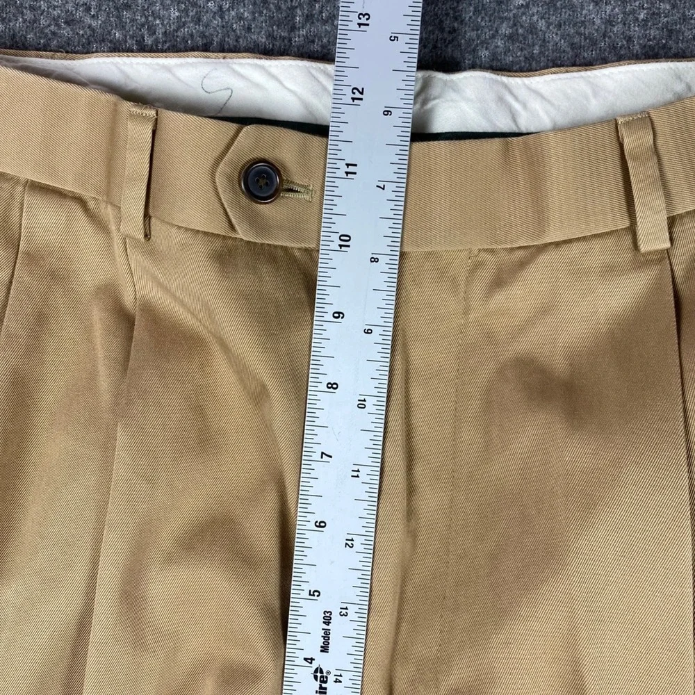 Brooks Brothers Country Club Mens‎ 34x30 Khaki Pleated Cuffed Cotton Chino Pants